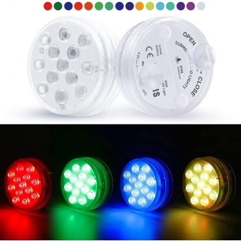 2 szt. oświetlenie basenowe z przyssawkami zpilotem 16 kolorów 13 diod LED [23010000750]